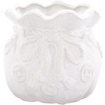 Ceramiczny Wazonik-Skarbonka Sakiewka w Kolorze Białym