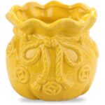 Ceramiczny Wazonik-Skarbonka w Kształcie Sakiewki Żółty