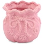 Różowy Ceramiczny Wazonik-Skarbonka w Kształcie Sakiewki - obrazek 2