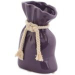 Fioletowy Wazon Ceramiczny Sakiewka z Sznurkiem i Antypoślizgowymi Podkładkami - obrazek 3
