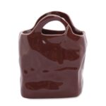 Brązowy Wazonik Dekoracyjny o Niebanalnym Kształcie z Podkładkami Antypoślizgowymi - obrazek 2