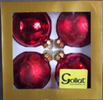 Komplet 6 Eleganckich Bombek Choinkowych 80mm w kolorze Czerwonym - Trzy z Połyskiem, Trzy Matowe z Srebrnym Brokatem