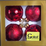 Komplet 6 Eleganckich Bombek Choinkowych 80mm w kolorze Czerwonym - Trzy z Połyskiem, Trzy Matowe z Srebrnym Brokatem