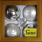 Komplet 6 Bombek Choinkowych 80mm Fioletowo-Srebrne - Połysk i Mat