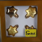 Złote Bombki Dekoracyjne w Kształcie Gwiazd - Komplet 4 Sztuk