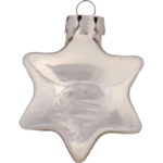 Komplet 4 Srebrnych Bombek Szklanych w Kształcie Gwiazd - obrazek 2