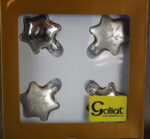 Komplet 4 Srebrnych Bombek Szklanych w Kształcie Gwiazd