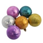 Komplet 6 Multikolorowych Bombek Plastikowych - Dekoracja Świąteczna 6 cm - obrazek 3