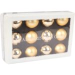 Komplet 12 bombek szklanych mix w kolorze złotym