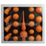 Zestaw 18 bombek szklanych z czubkiem kolor pomarańczowy - obrazek 2