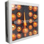 Zestaw 18 bombek szklanych z czubkiem kolor pomarańczowy II - obrazek 3