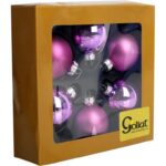 Elegancki Zestaw 6 Szklanych Bombek Świątecznych, Kolor Fioletowy - obrazek 2