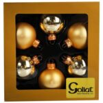 Elegancki Zestaw 6 Złotych Szklanych Bombek Świątecznych z Czubem - obrazek 2