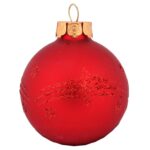 Kpl. 5 bombek szklanych 6 cm czerwone - obrazek 2