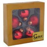 Kpl. 5 bombek szklanych 6 cm czerwone - obrazek 3