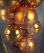 Komplet 12 Szklanych Bombek Świątecznych w Kolorze Rudy, 60mm w Boksie PVC - obrazek 2