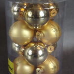 Zestaw 12 Złotych Bombek Szklanych o Średnicy 6cm w Boksie PVC