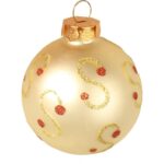 Komplet 12 bombek szklanych mix w kolorze złotym z dekorem - obrazek 2