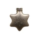 Zestaw 4 Srebrnych Bombek Szklanych w Kształcie Gwiazdek - 2 Matowe, 2 Broszowane Brokatem, 5 cm - obrazek 3