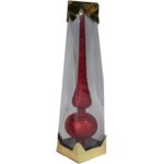 CZUBEK PLASTIKOWY NA CHOINKĘ SZPIC NA CHOINKĘ 30 CM CZERWONY