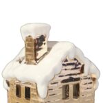 Ceramiczny świąteczny lampion na tealight domek 9  cm - obrazek 2