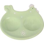 Ceramiczna Podstawka na Sól i Pieprz w Kształcie Kurki - Wielkanocna Dekoracja Stołu, Kolor Seledynowy - obrazek 2