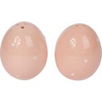 Świąteczny Zestaw Solniczka i Pieprzniczka w Kształcie Jajek - Różowa Ceramika