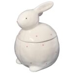 Figurka Wielkanocna - Ceramiczny Pojemnik w Kształcie Zająca, Biały, 20cm - obrazek 2