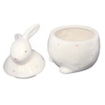Figurka Wielkanocna - Ceramiczny Pojemnik w Kształcie Zająca, Biały, 20cm - obrazek 3