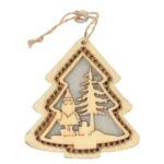 Dekoracja świetlna ZAWIESZKA drewniana choinka 11 cm - obrazek 2