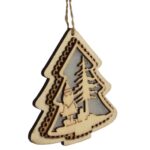 Dekoracja świetlna ZAWIESZKA drewniana choinka 11 cm - obrazek 3