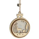 Dekoracja świetlna ZAWIESZKA drewniana okrągła 11 cm - obrazek 2