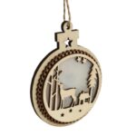 Dekoracja świetlna ZAWIESZKA drewniana okrągła 11 cm - obrazek 3