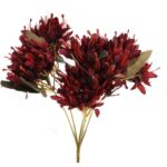 Bukiet 5 gałązek z kwiatami azalii kolor bordowy