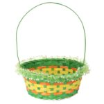 Koszyk wielkanocny z falbanką do święconki fi 24 cm