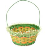 Koszyk wielkanocny z falbanką do święconki fi 21 cm