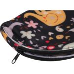 Zestaw 5 kosmetyczek w kolorze czarnym z kolorowymi słoniami - obrazek 2