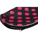 Zestaw 5 kosmetyczek w kolorze czarnym w różowe kropki - obrazek 2