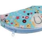 Zestaw 5 kosmetyczek w kolorze niebieskim z kolorowymi zwierzakami - obrazek 2