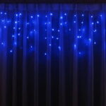 Dekoracja Świetlna Zewnętrzna Niebieska - 100 LED, Łączna, Wysoko Odporna na Warunki Atmosferyczne, Energooszczędna, z Gniazdem - IP44.