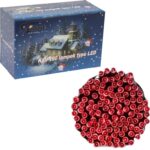 Dekoracja Świetlna na Zewnątrz 100 LED Sople Czerwone z Dodatkowym Gniazdem IP44