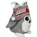 DEKORACJA ŚWIĄTECZNA SOWA STOPER DO DRZWI  szara 30 cm - obrazek 2