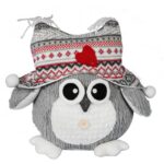 DEKORACJA ŚWIĄTECZNA SOWA STOPER DO DRZWI  szara 30 cm