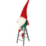 SKRZAT Świąteczny Krasnal GNOM Ozdoba Świąteczna na drabinie 58 cm - obrazek 2