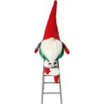 SKRZAT Świąteczny Krasnal GNOM Ozdoba Świąteczna na drabinie 58 cm - obrazek 3