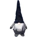 Świąteczny Skrzat w Czarnej Czapie - Dekoracja Bożonarodzeniowa, 55 cm