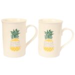 Zestaw 2 kubków z łyżeczkami z ananasem walentynki - obrazek 2