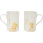 Zestaw 2 kubków z łyżeczkami z żółtym ananasem - obrazek 2