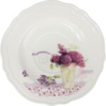 Komplet ceramiczny filiżanka z talerzykiem z bzem w wazonie w prezentowym kartoniku - obrazek 2