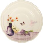 Zestaw 2 filiżanek i 2 talerzyków ceramicznych z kwiatami w wazonie w prezentowym opakowaniu - obrazek 3